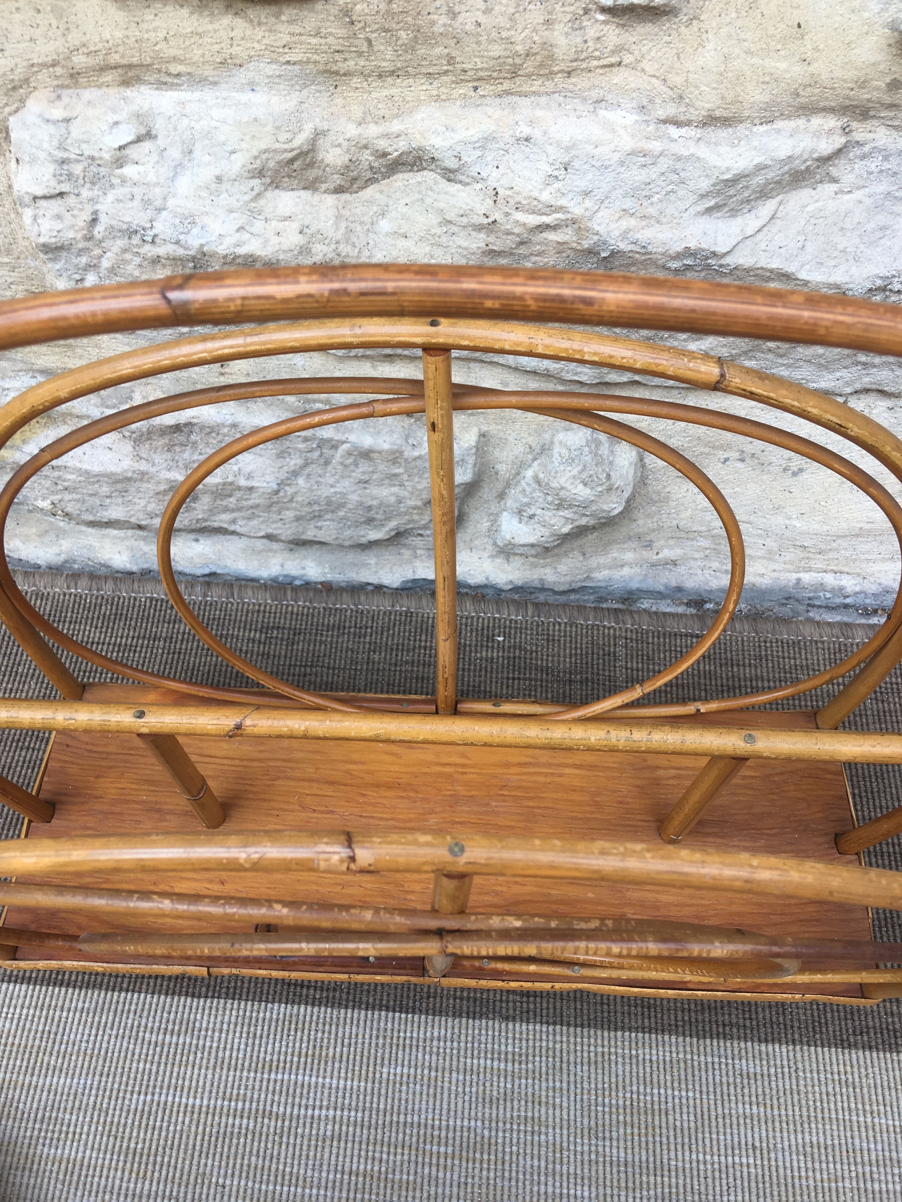 Rattan magazine rack