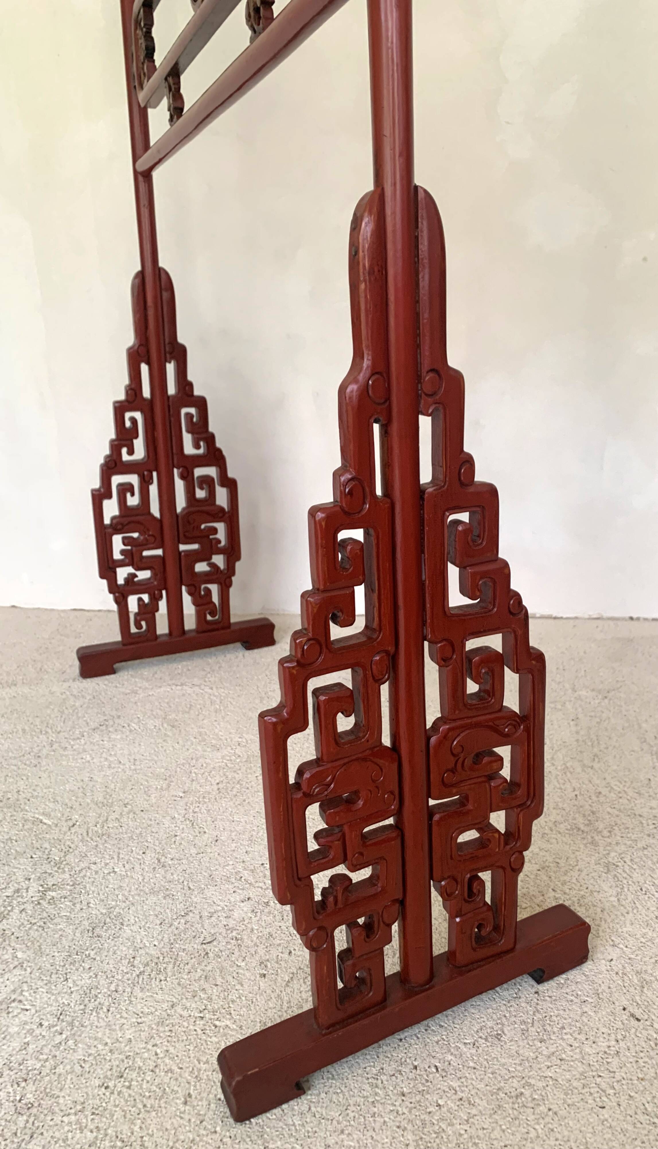 Chinese lacquered clothing holder