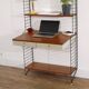 Etagere/bureau autopotante en teck, string design 1960