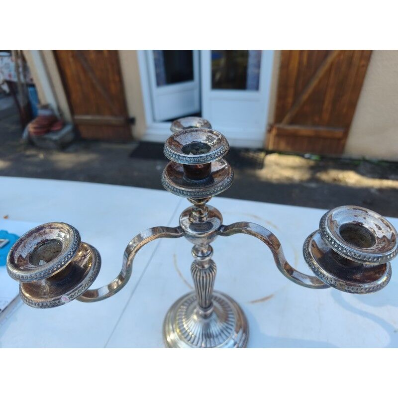 Pair of silver-plated candelabra