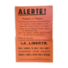 Original poster May 68 "Alert!" by "the defense committees for the republic France 1968