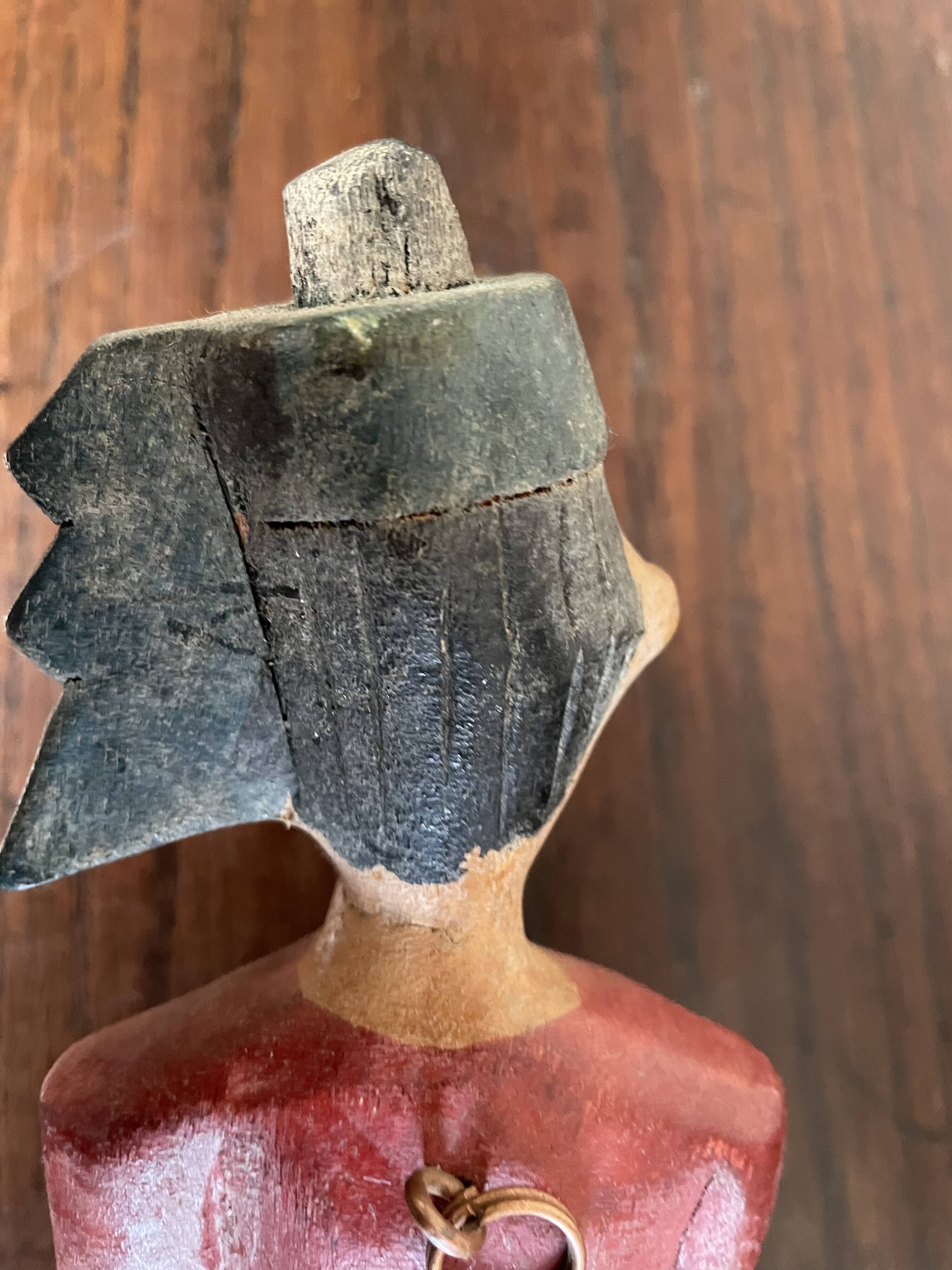 Polychrome wooden statuettes musicians from Asia