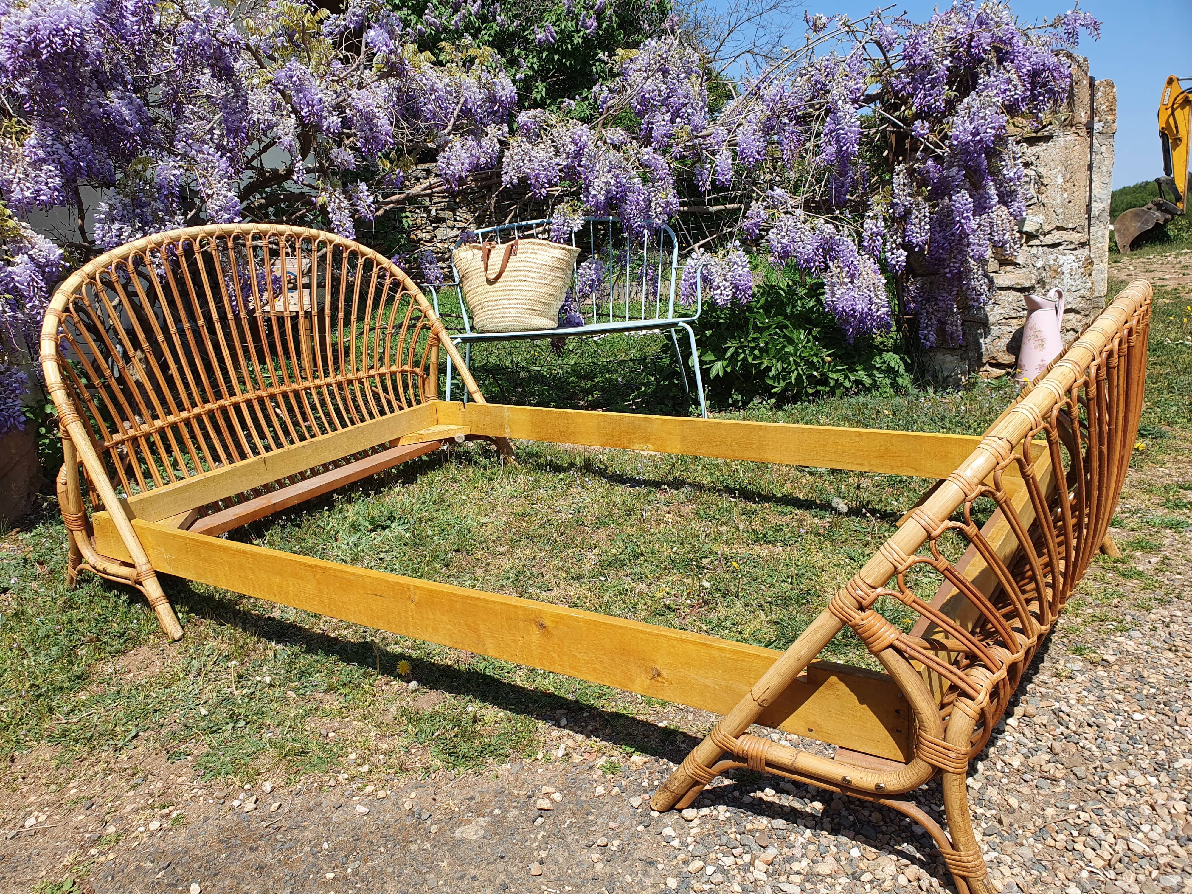 Rattan bed 110x180 cm