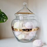 Blown and chiseled glass candy box