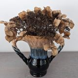 Large fire flamed stoneware vase