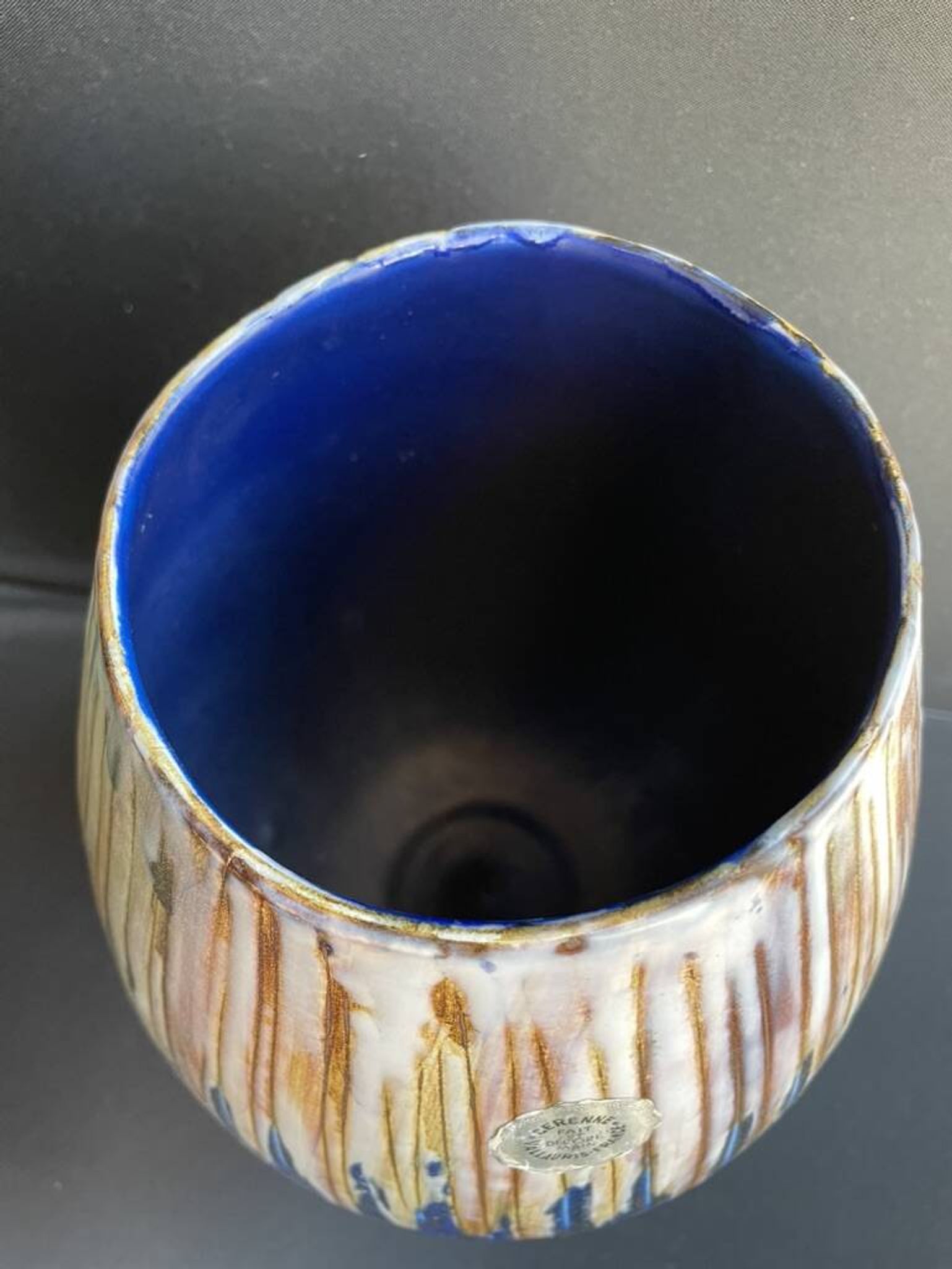Vase signed workshop Cerenne - Ceramics of Vallauris - Entirely handmade
