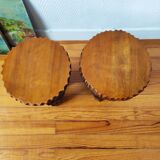 Pair of vintage 1960s brutalist side tables