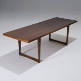Scandinavian Dark Wood Coffee Table, 1960s