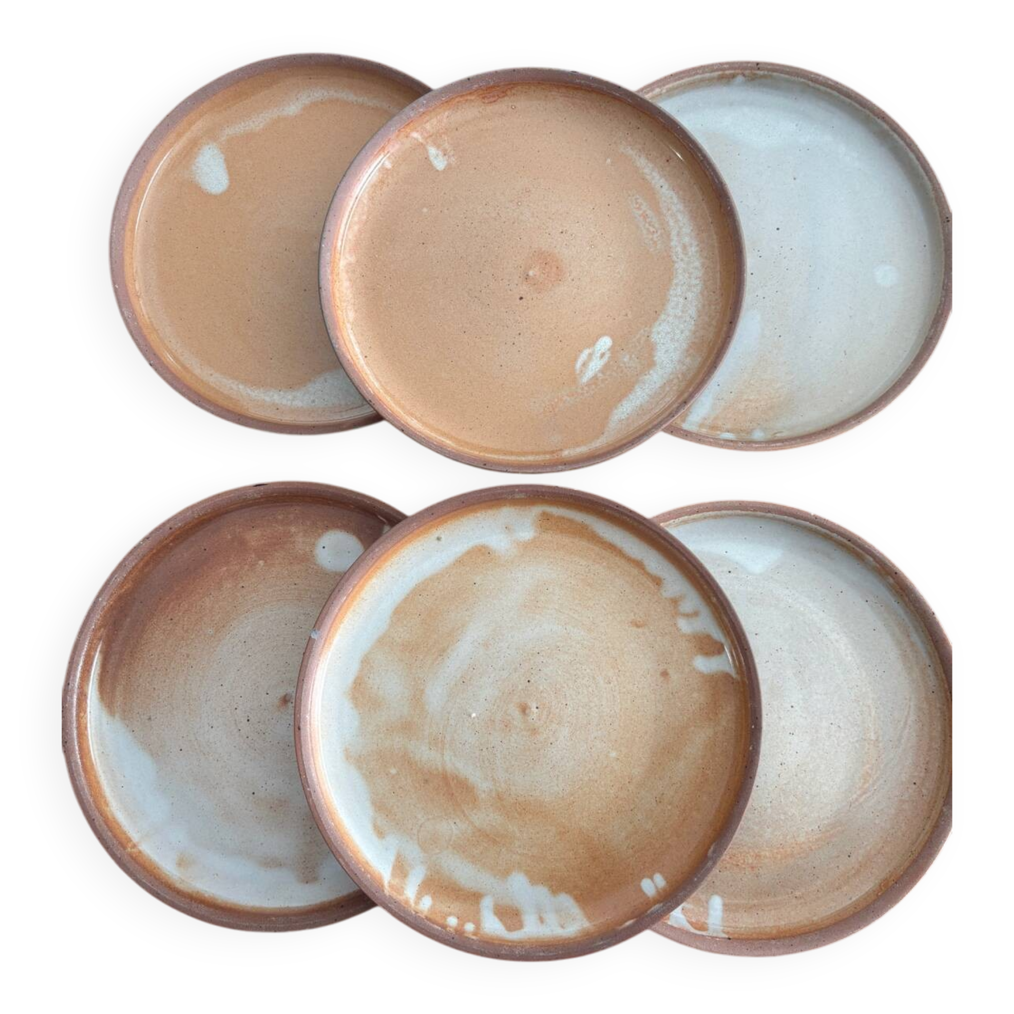 Natural stoneware plate 1970 vintage ceramic beige