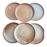 Natural stoneware plate 1970 vintage ceramic beige