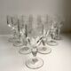 Set of 10 small glasses with feet / crystal liquor engraved 30s
