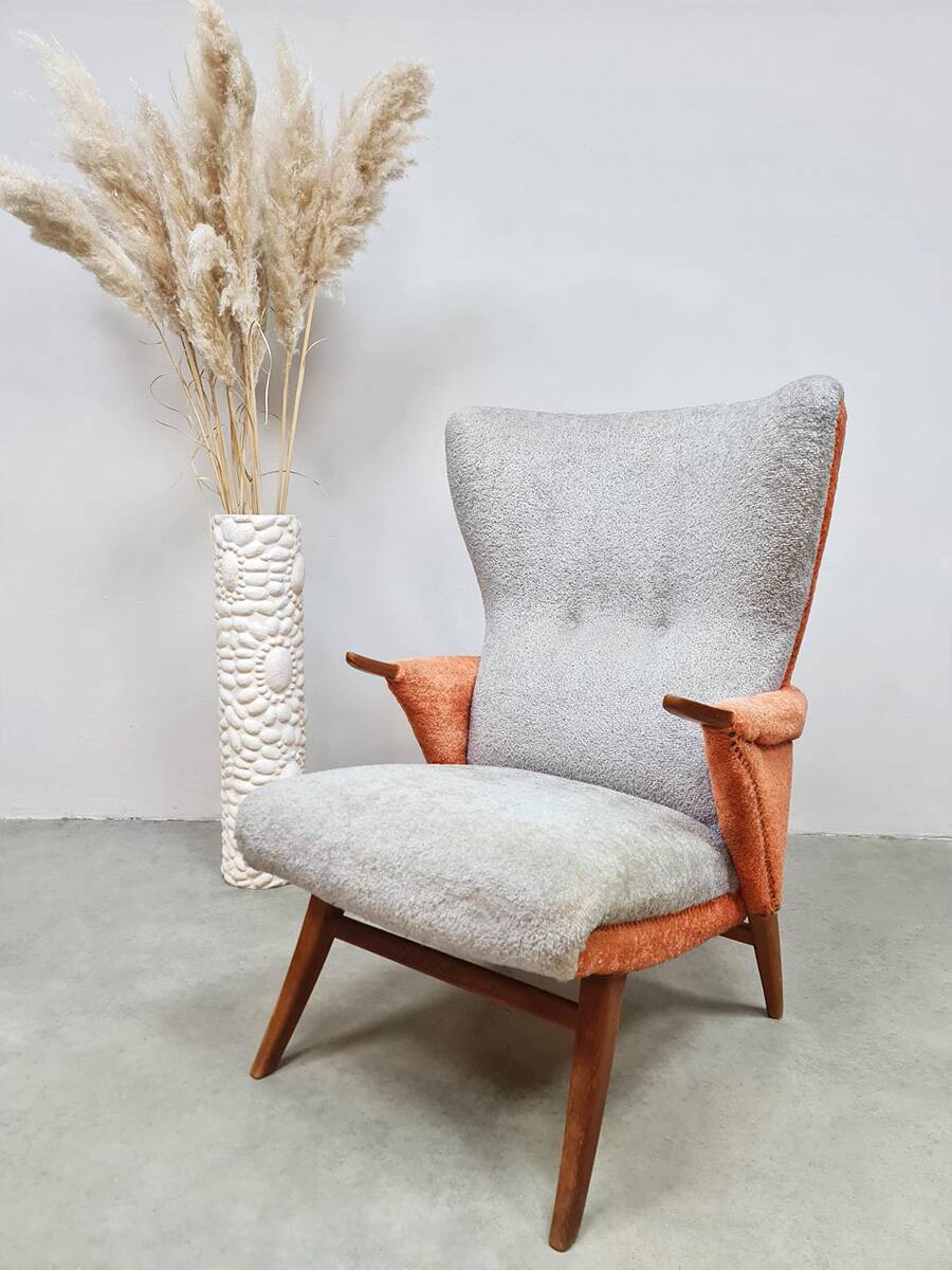 Fauteuil à oreilles design du milieu du siècle « Duo tone »