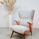 Fauteuil à oreilles design du milieu du siècle « Duo tone »
