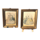 Lot de deux petits cadres portrait de marquises