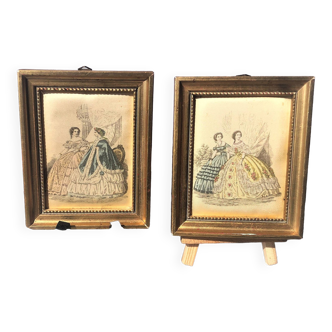 Set of two small portrait frames of canopies
