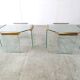 Pair of vintage brass and glass side tables,  1970s