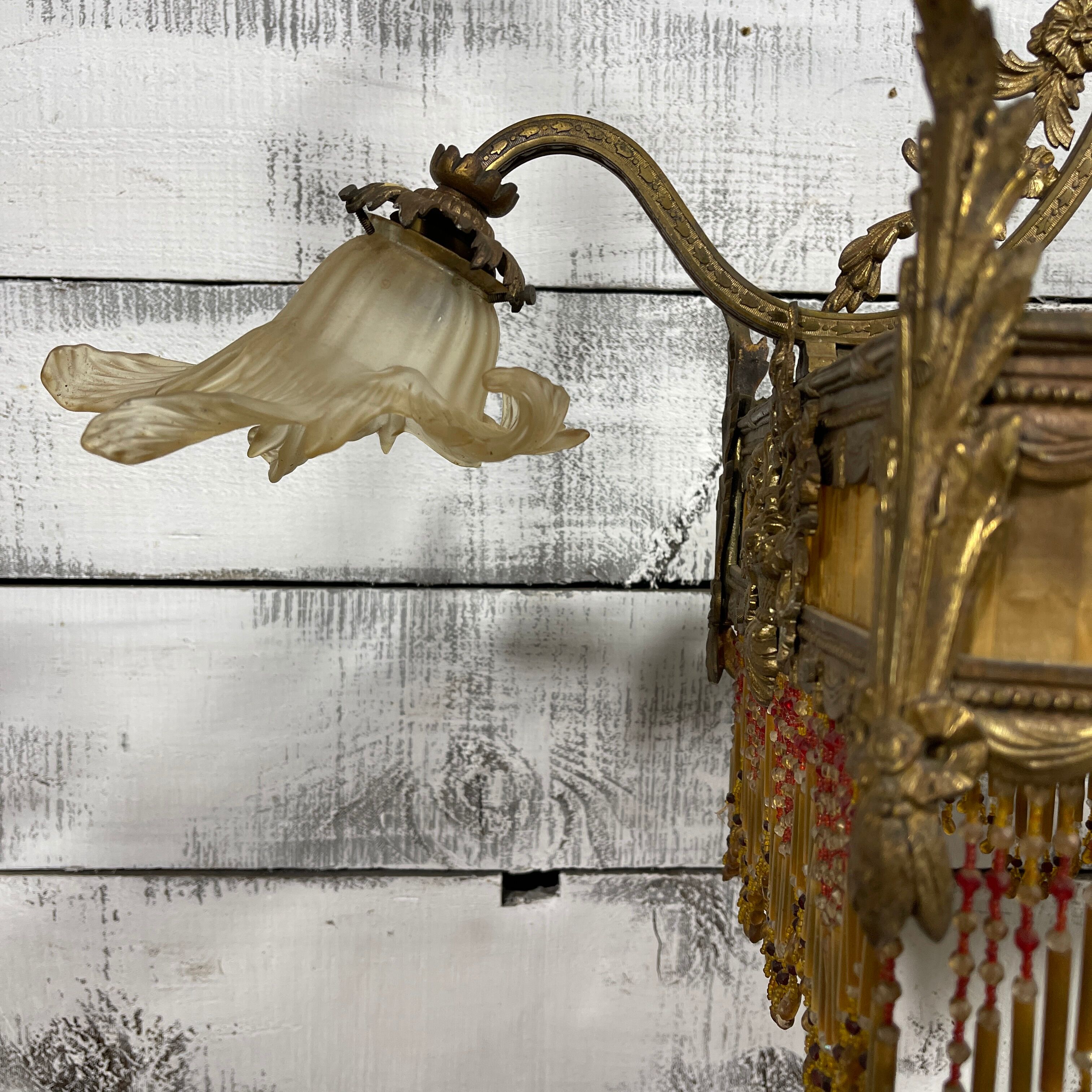 Antique brass chandelier