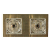 Peill & Putzler wall light, vintage, brass and thick glass wall sconce.
