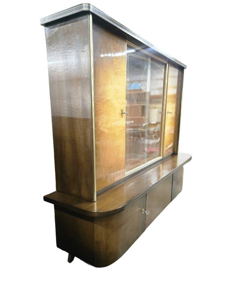XL vintage wooden display cabinet/buffet/wall unit