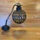 Vintage 1960s glass stained glass pendant light.