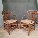 Pair of armchairs straw