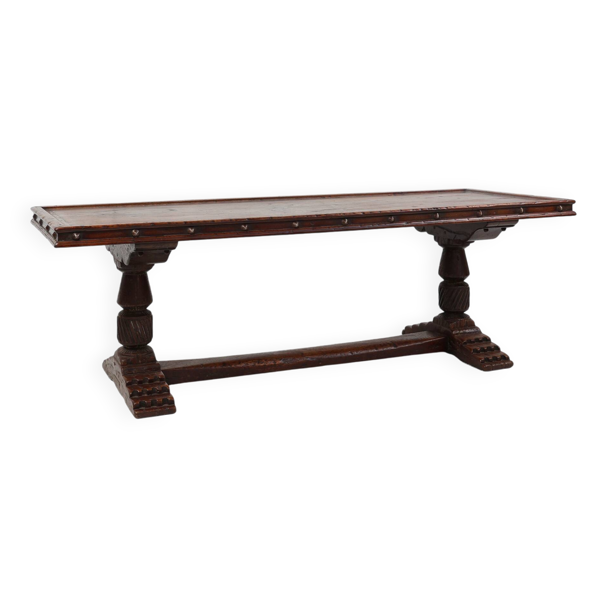 16th Century primitive full oak Spanish ship table with beautiful patina
