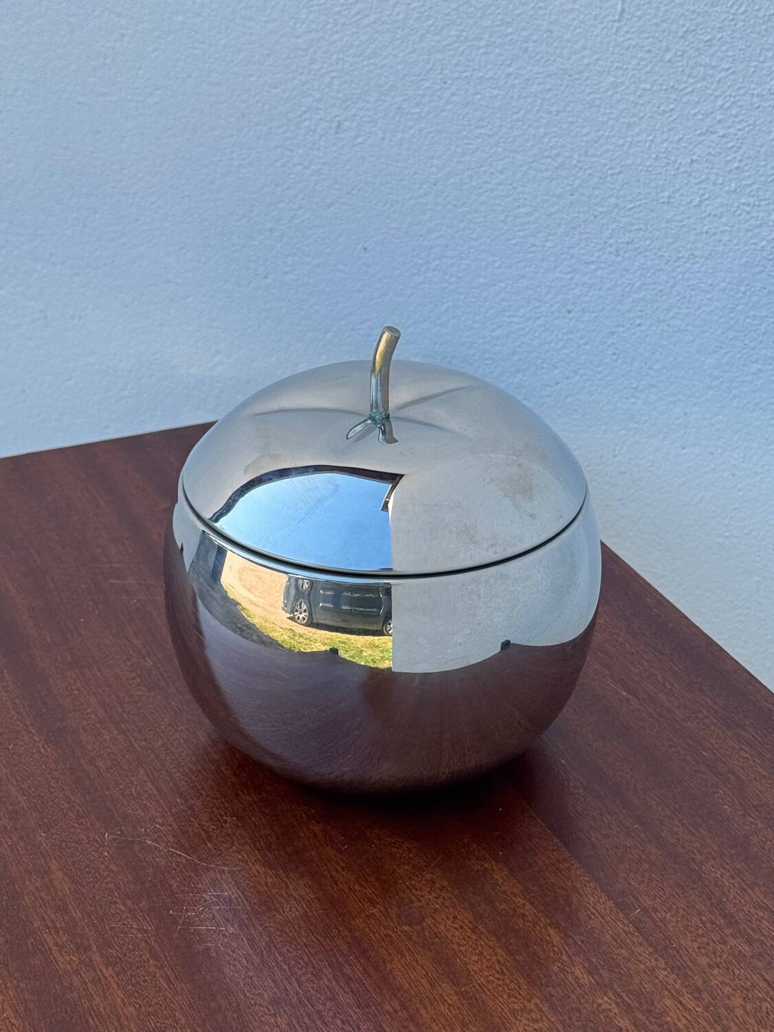 Silver apple ice scoop from the 1970s.
