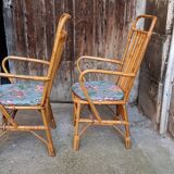 Pair of vintage rattan armchairs