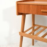 Scandinavian bedside table with drawer and magazine rack