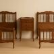 2 beds and a vintage bedside table in solid cherry wood