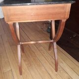 X-footed bedside pair