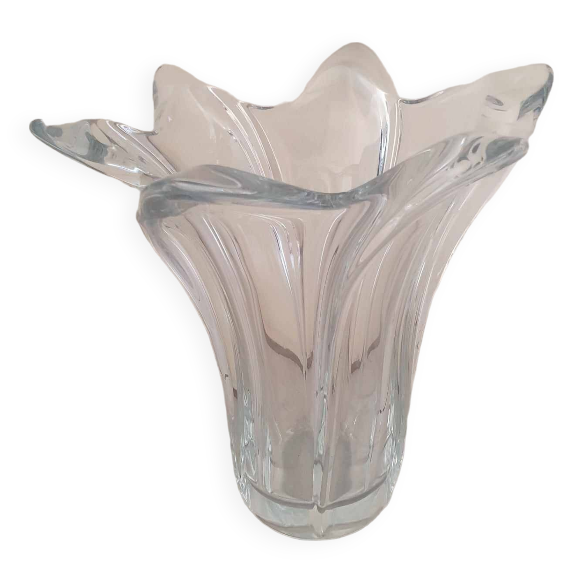 Large Crystal Vase Signed Bayel