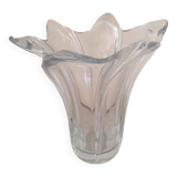 Large Crystal Vase Signed Bayel