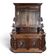 Buffet two-body hunting cabinet in carved oak with glass, in Henri II style.