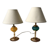 Pair of vintage murano glass lamp