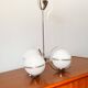 Suspension with 3 lights in opaline and chrome, Art Deco, 1940.