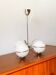 Suspension with 3 lights in opaline and chrome, Art Deco, 1940.