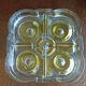 Dish with presentation compartments Walther kristallglass yellow