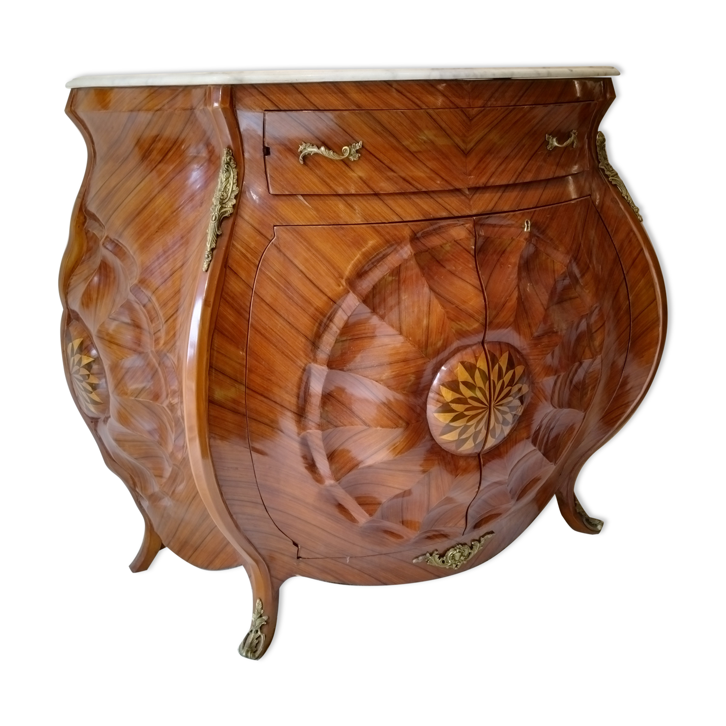 Louis XV style marquetry bar furniture