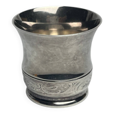 Ercuis, small baptismal cup in silver-plated metal from the 20th century.
