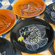 10 assiettes plates Robert Picault poisson