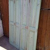 Set of shutters / 4 patinated woodwork elements 168 cm ep 1940