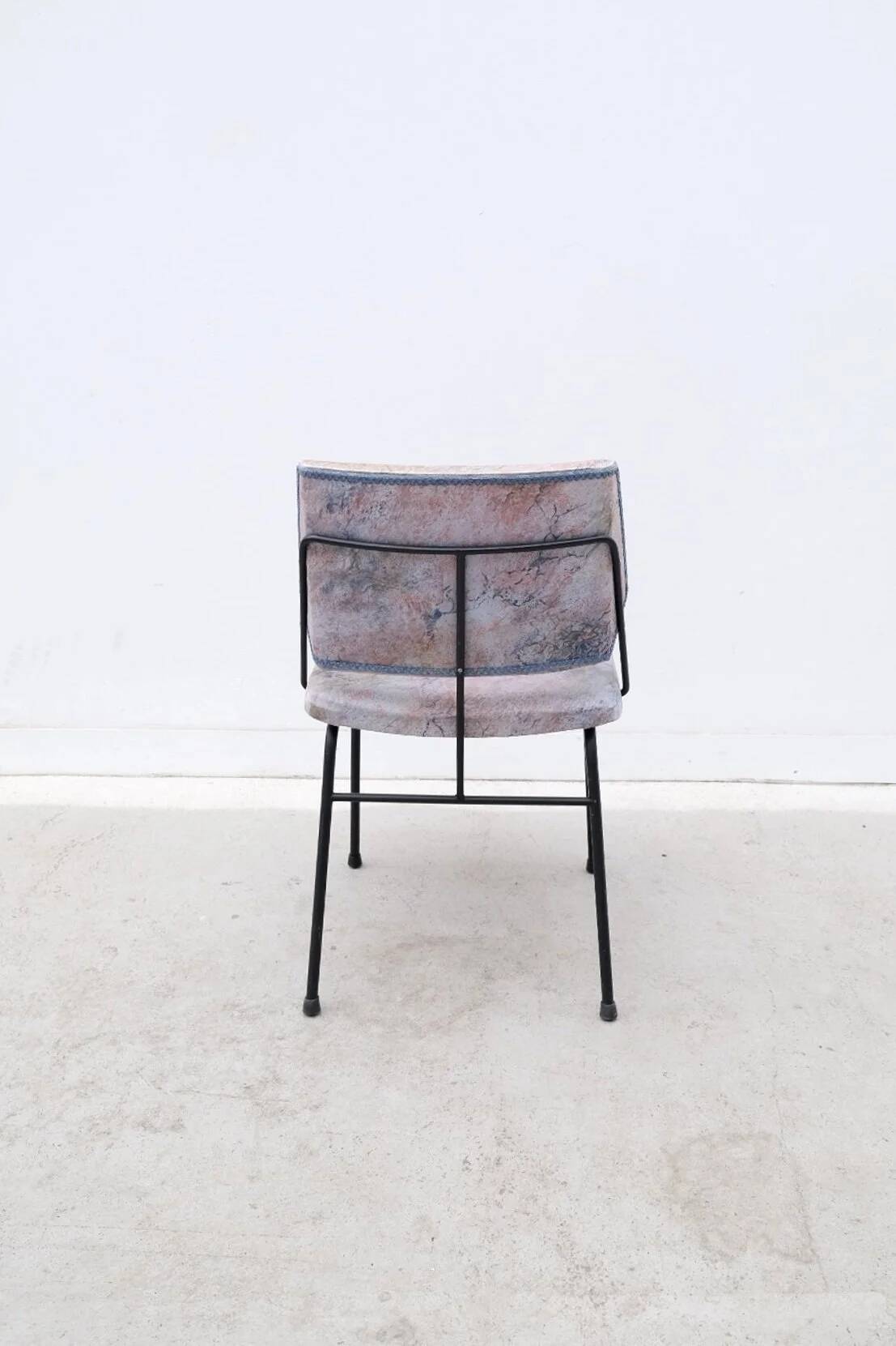 Chaise en métal et tissu, 1950