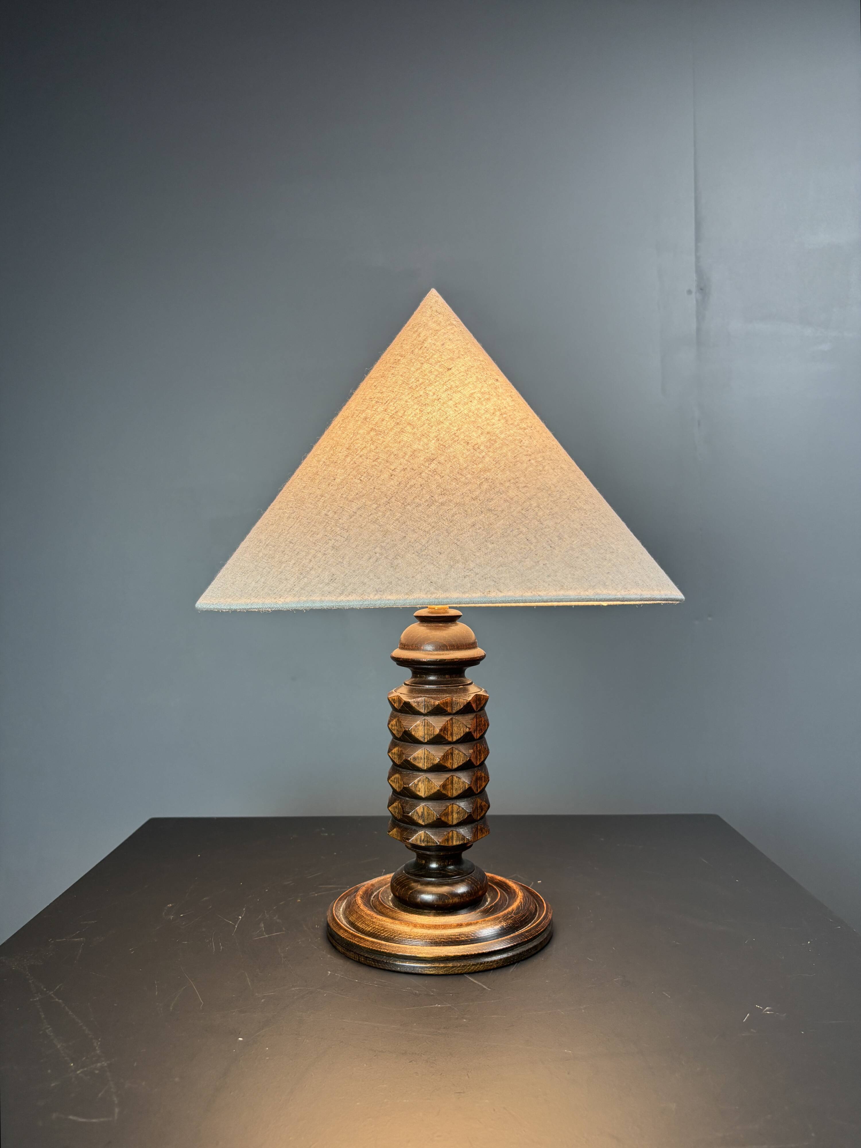 Midcentury French brutalist table lamp in the style of Charles Dudouyt, 50s