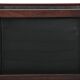 Scandinavian magazine rack in Rio rosewood and leather