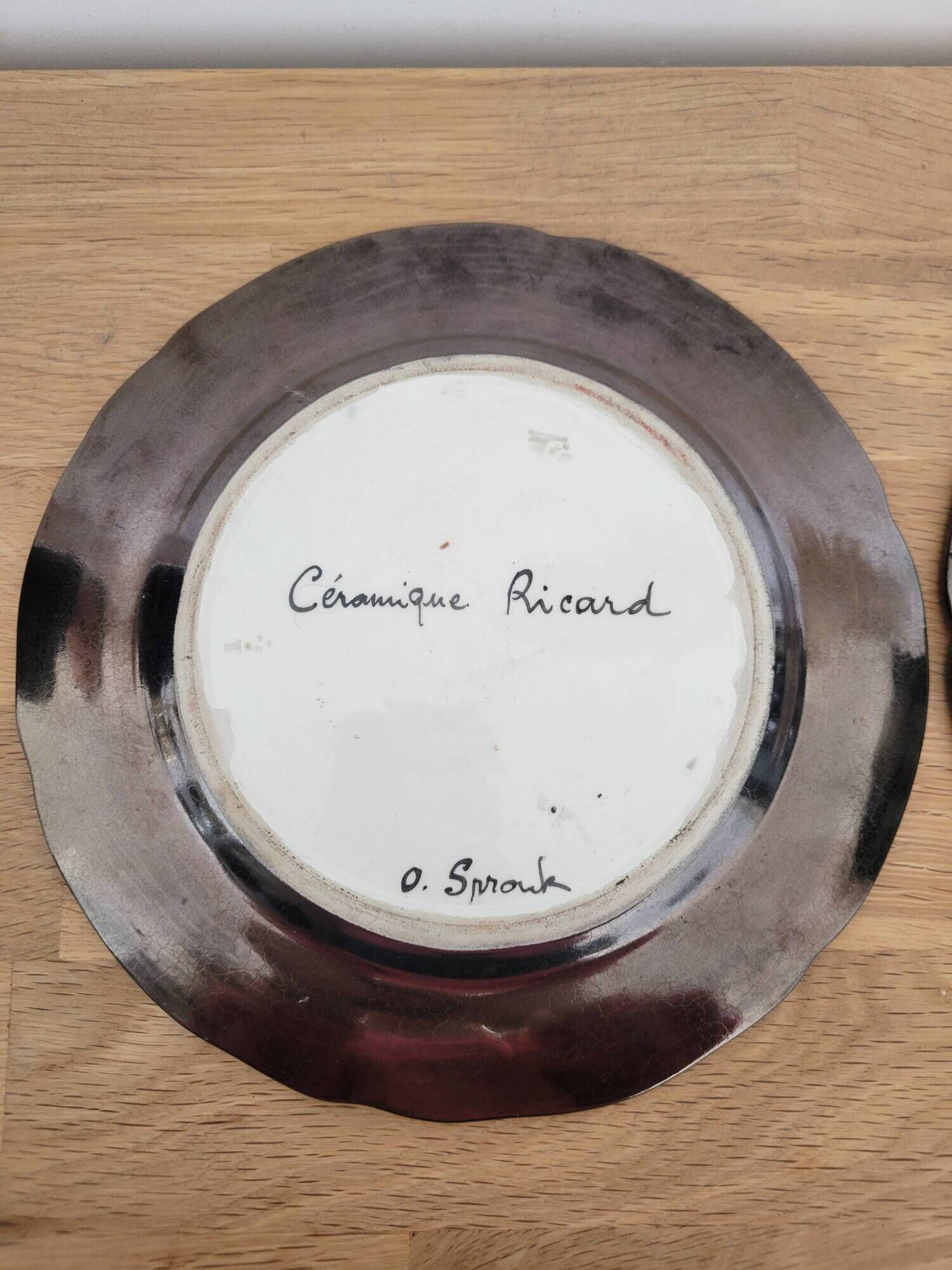 Pair of ceramic plates Ricard 0. Sprouk 60s