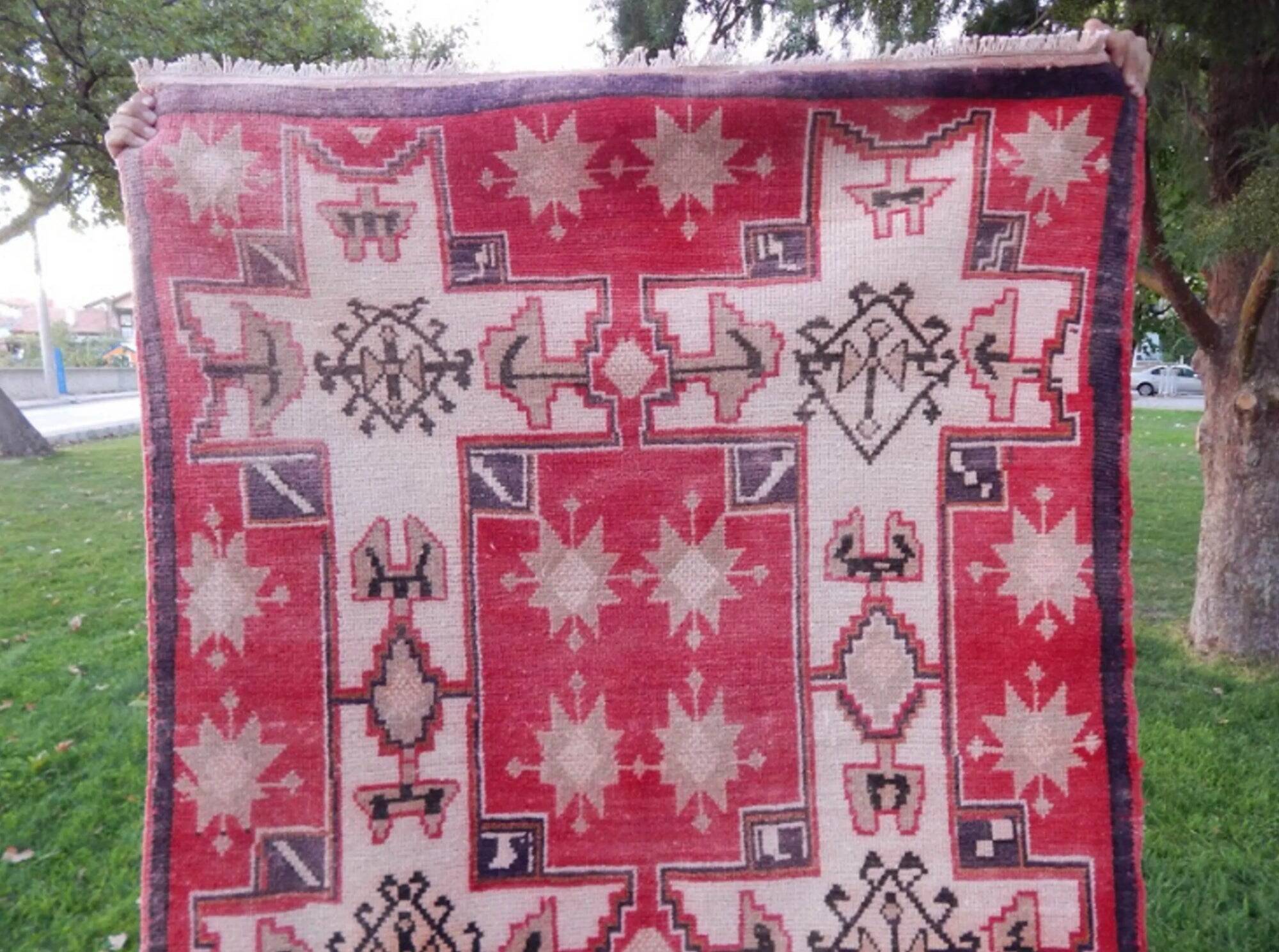 Vintage Turkish hallway rug 115x250 cm