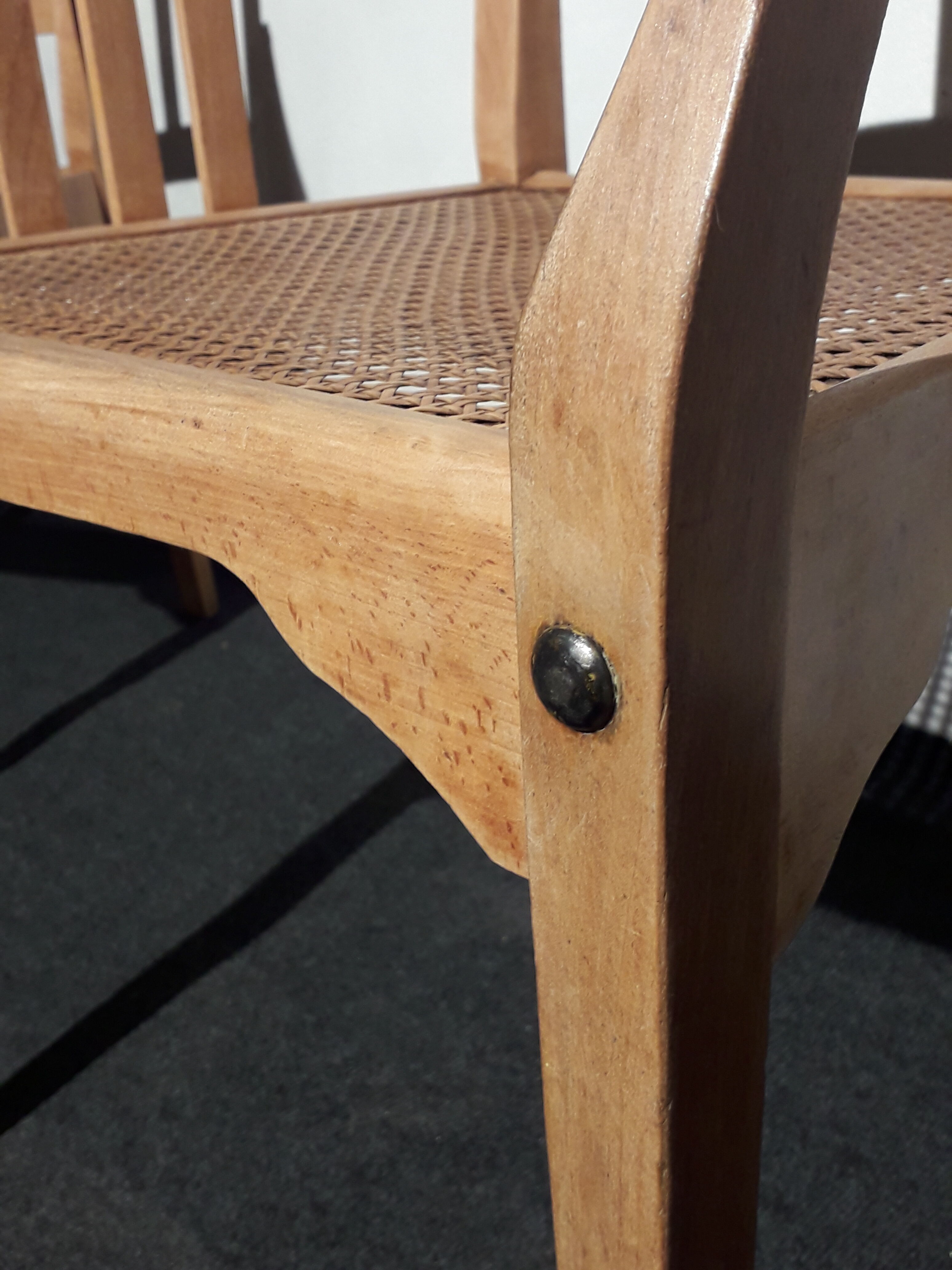 Wooden armchairs and canning