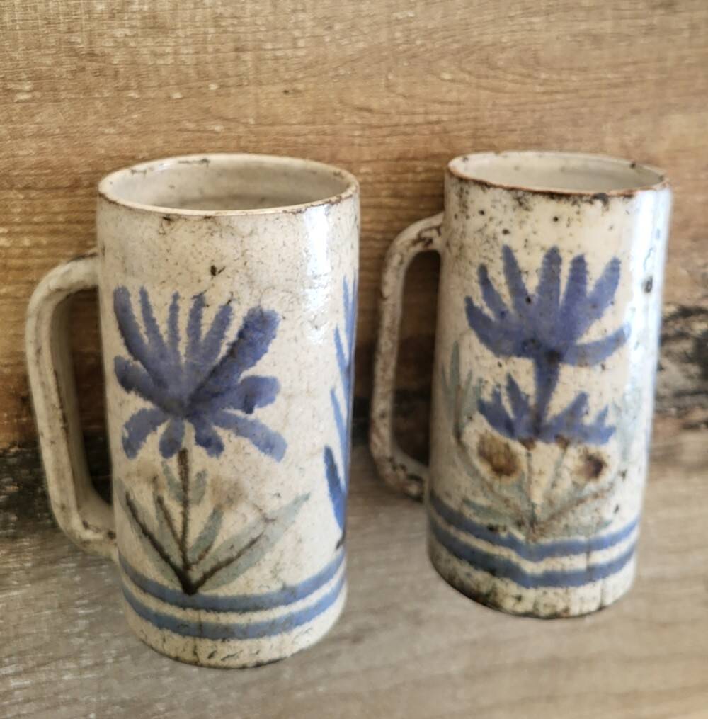 Pair of mugs Gustave Reynaud-ceramics Le Mûrier- 1950s/60s