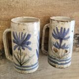 Pair of mugs Gustave Reynaud-ceramics Le Mûrier- 1950s/60s